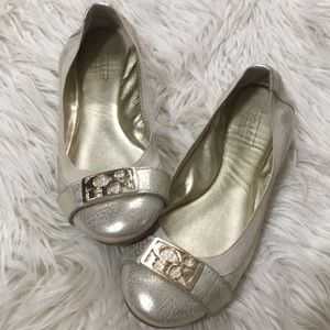 Coach metallic flats